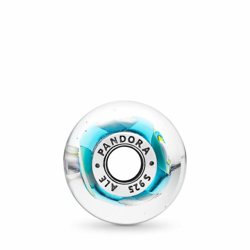 Pandora Iridescent Rainbow Charm - Sterling Silver/Glass/Blue - Canada | DS4347LB